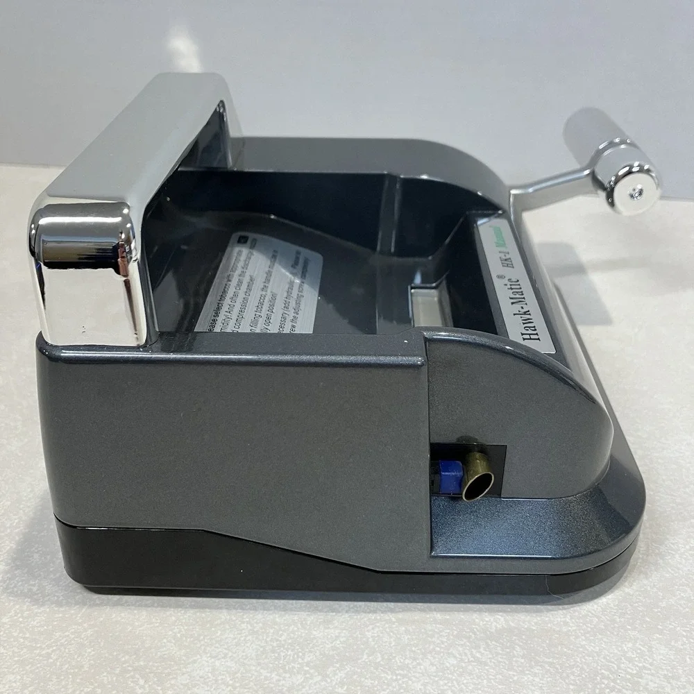 NOB Hawk-Matic HK-1 Manual Cigarette Injector Machine Charcoal Gray Chrome